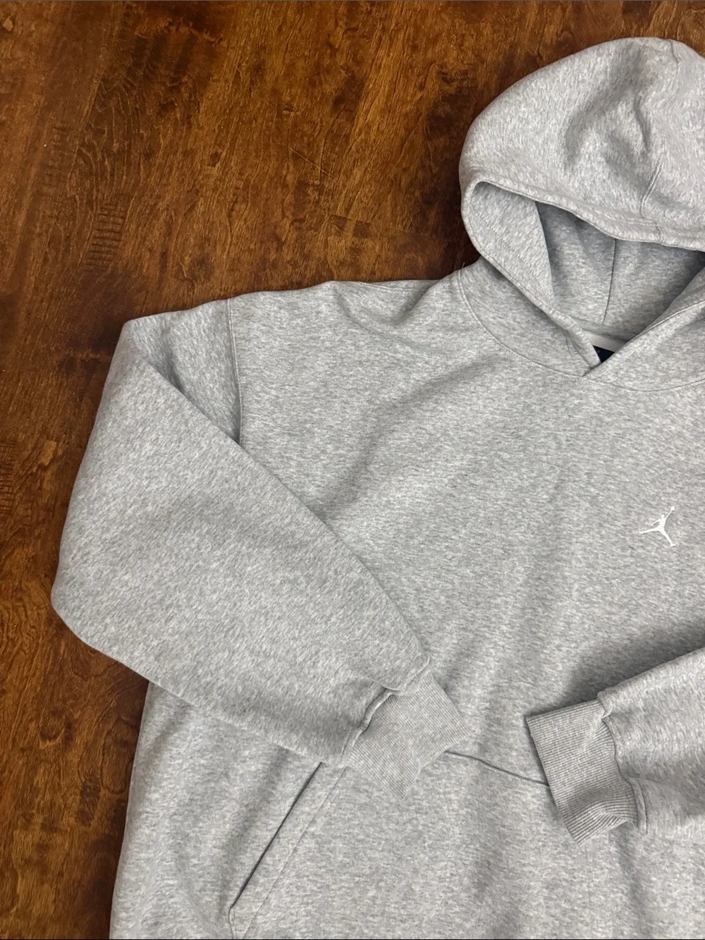 Jordan Gray Pullover Hoodie with Subtle Jumpman